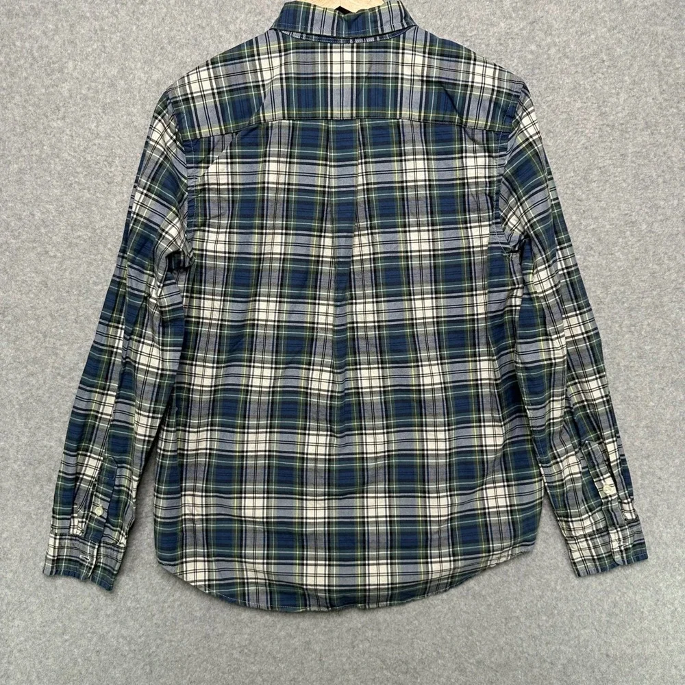Ralph Lauren Boys XL 18-20 Blue Green Plaid Long Sleeve Button Down Shirt Pony